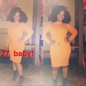 Akira size large sweater dress in a burnt orange